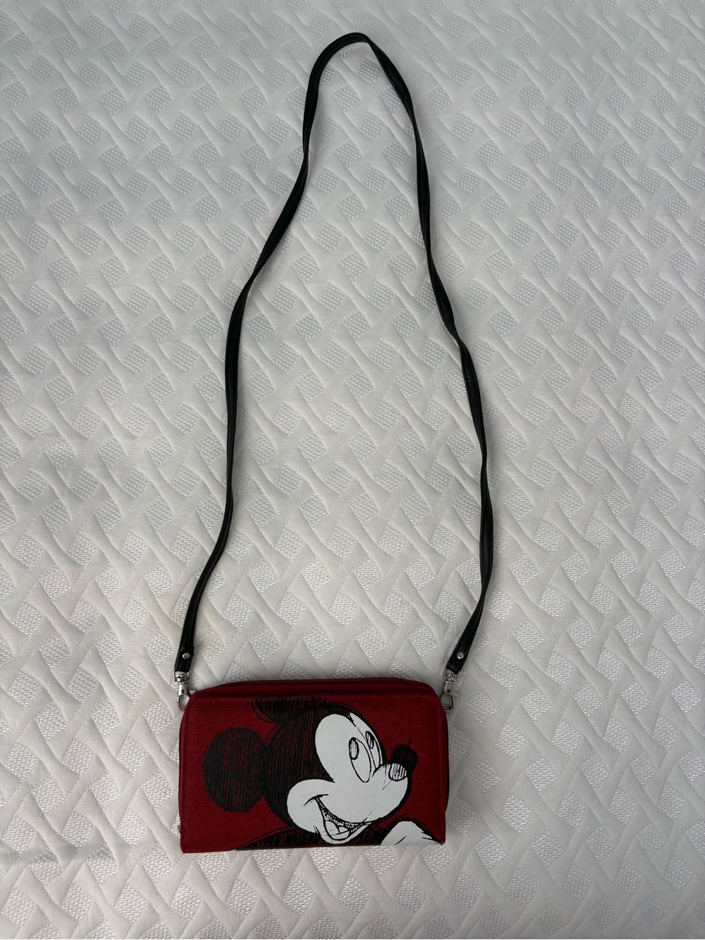 Disney Red Mickey Mouse Crossbody Bag with Black Strap